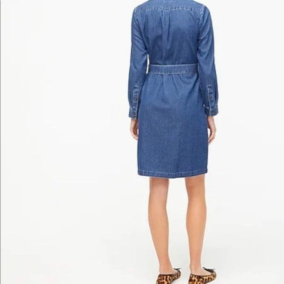 J Crew Factory Chambray Utility Shirtdress NWT, Size 4 - Picture 4 of 9
